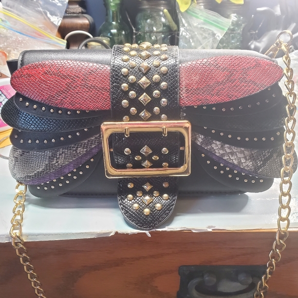 Beautiful colorful purse zipper for the inside pocket and snap button for flap - Picture 3 of 15